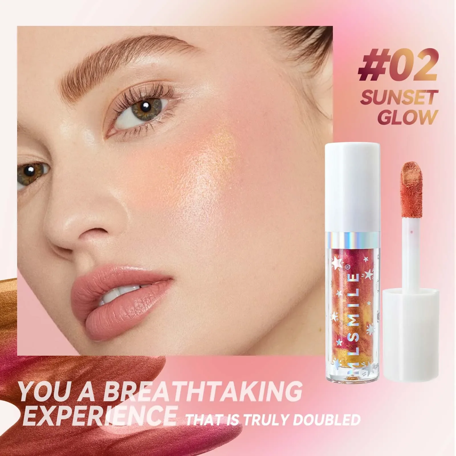 Evidenziatore in marmo Fard liquido Trio Palette viso scintillante Trucco snellente all-in-one Lunga durata Non grasso Cruelty Free