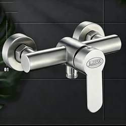 304 Stainless Steel Shower Faucet Bathroom Hot Cold Mixer Water Tap Accessories G1/2in Bathtub Hand Sprayer Bath Shower Set
