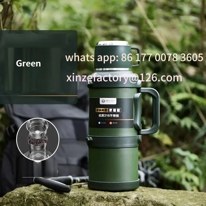 

Настраиваемая изолированная бутылка для воды из нержавеющей стали с ручкой, портативная уличная бутылка-термос, большая вместимость, сохраняет горячую и C