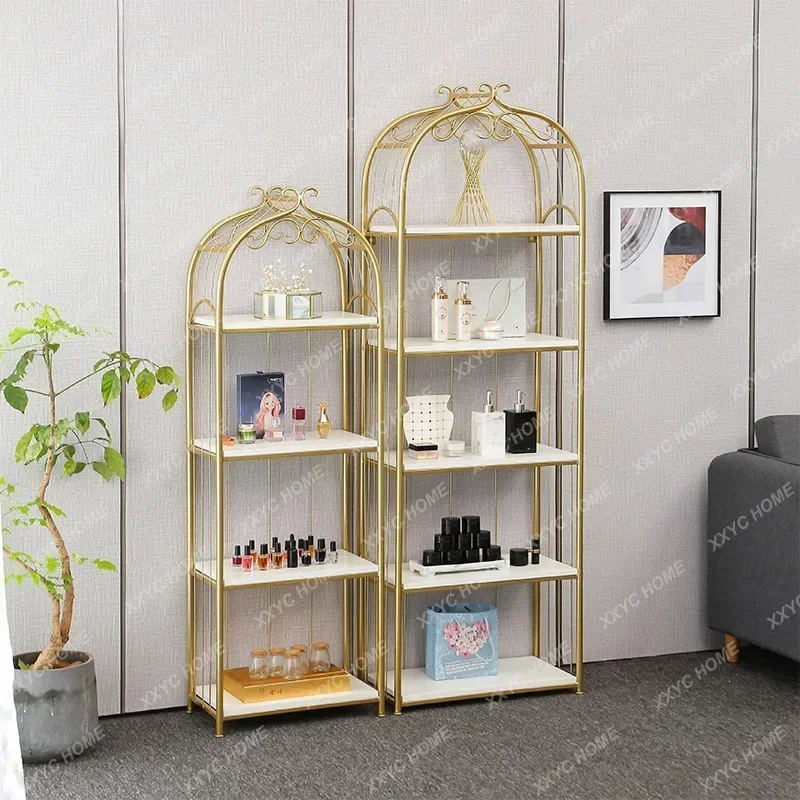 Nordic Golden Iron Storage Rack Living Room Sundries Bookcase Floor Stand Multi-layer Display Shelf Home Furniture Accessories