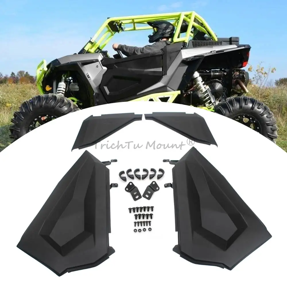 Lower Door Panels Insert With Metal Frame Compatible With Polaris Rzr Xp1000/Xp Turbo/S 1000/900/Trail S 2014-2023 Matte Black