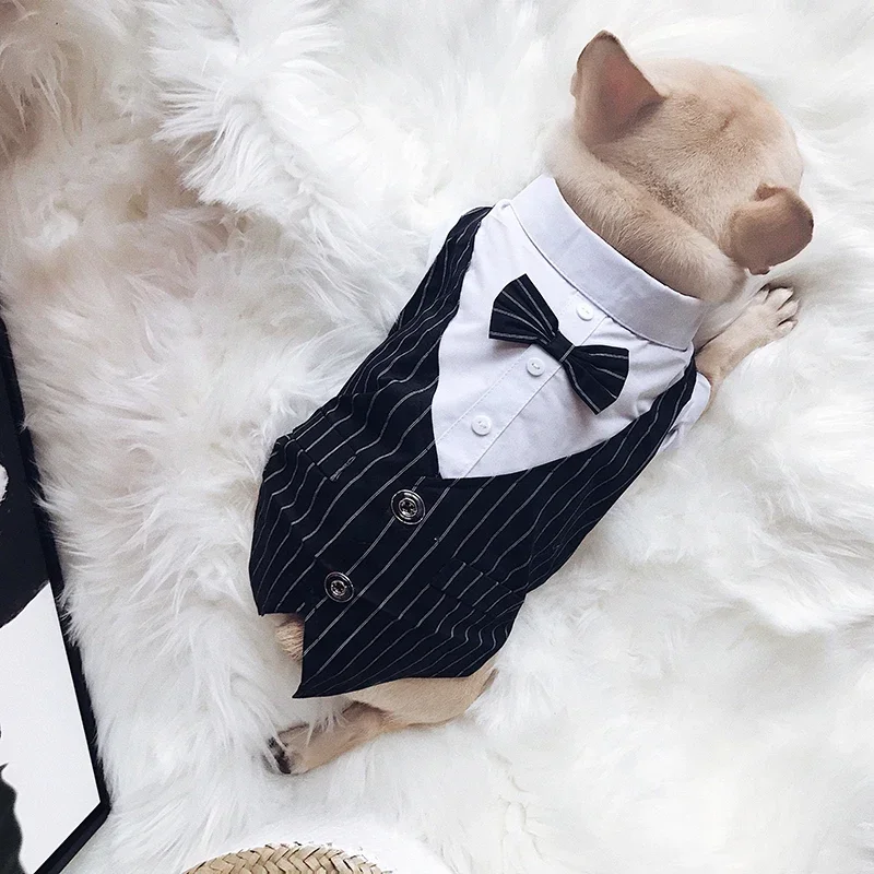 Pug French Bulldog Clothes Male Dog Suit Wedding Clothing for Dog Tuxedo Pet Clothes Party Dog Costume Coat Outfit Dropshipping