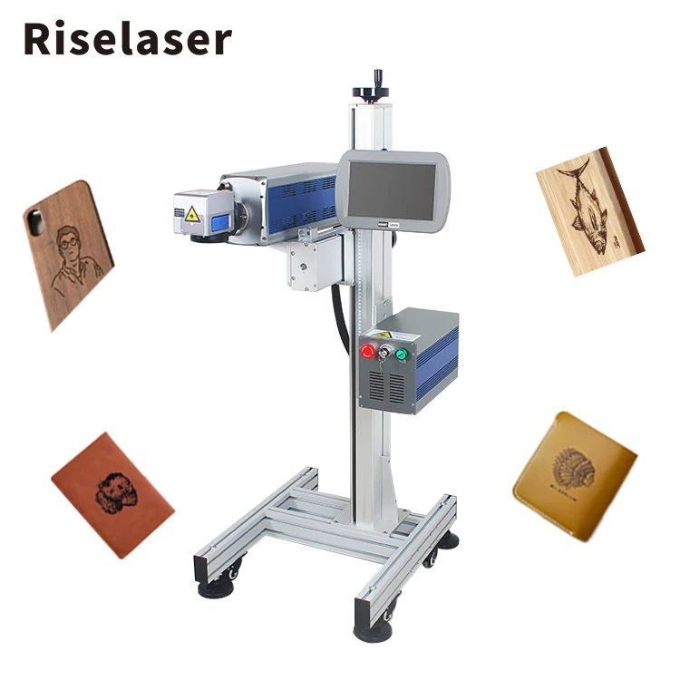 Production Line Flying 30W CO2 Laser Marking Machine Expiry Date Batch Code Laser Printer for Plastic Bags Cable Wire PET Bottle