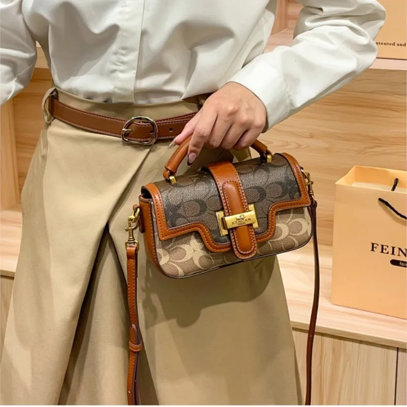 

Ladies' Handheld Small Bag 2025 New Light Luxury Niche Design Contrasting Color High End Commuter Shoulder Cross Bag