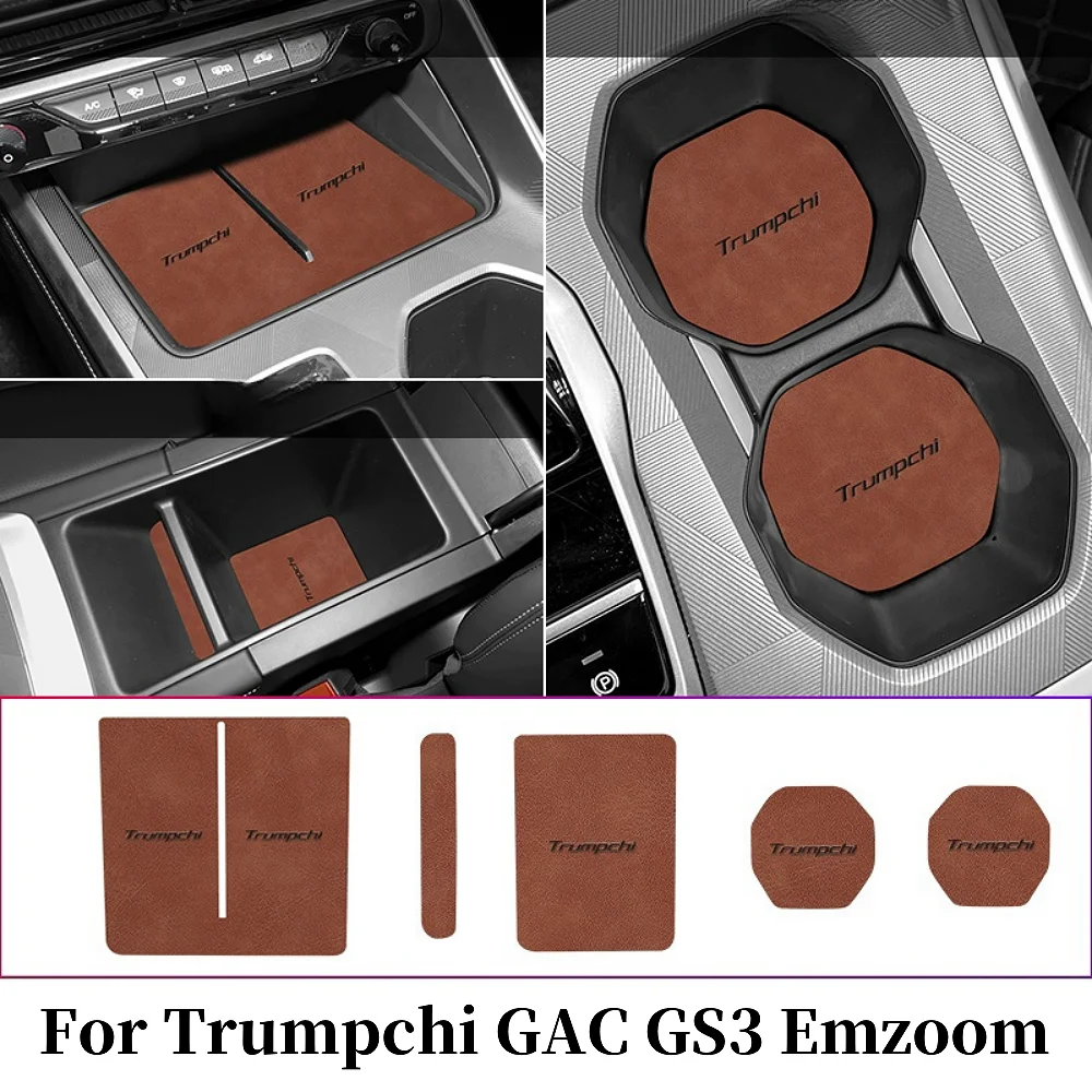 

For Trumpchi GAC GS3 Emzoom 2022 2023 2024 Car Door Central Console Water Cup Storage Box Gate Groove Mat Non-slip Mats Leather