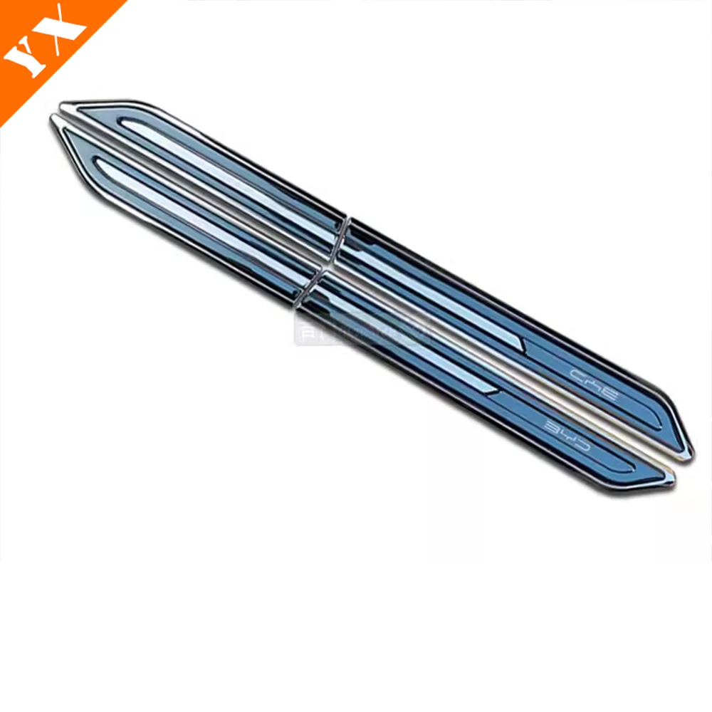For BYD Destroyer 05 Accessories 2022-2024 Stainless Leaf Plate Car Fender Cover Car Windshield Spoiler Trim Exterior Moulding
