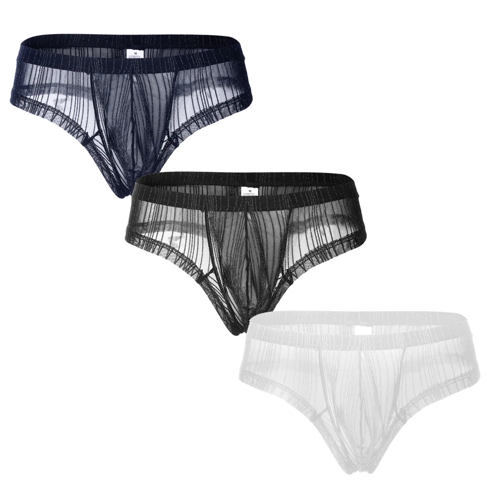 

Комплект из 3 мужских трусов: сексуальные, прозрачные, с блестками, с низкой посадкой, эротические, дышащие, бикини, стринги-танга для повседневной носки