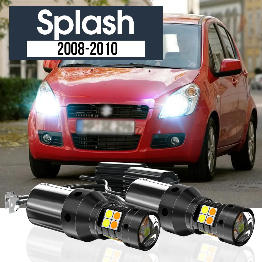 

2pcs LED Dual Mode Turn Signal+Daytime Running Light Blub DRL Canbus Accessories For Suzuki Splash 2008 2009 2010