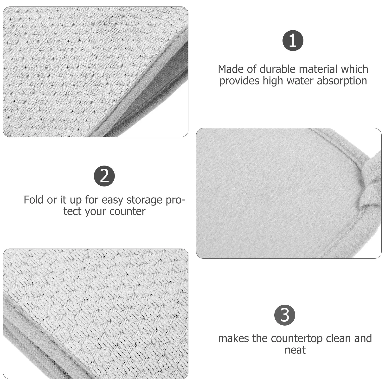 

Drain Pad For Kitchen Water Absorption Countertop Mat Heat Insulated Dish Drying Tool Tableware Draining Pad