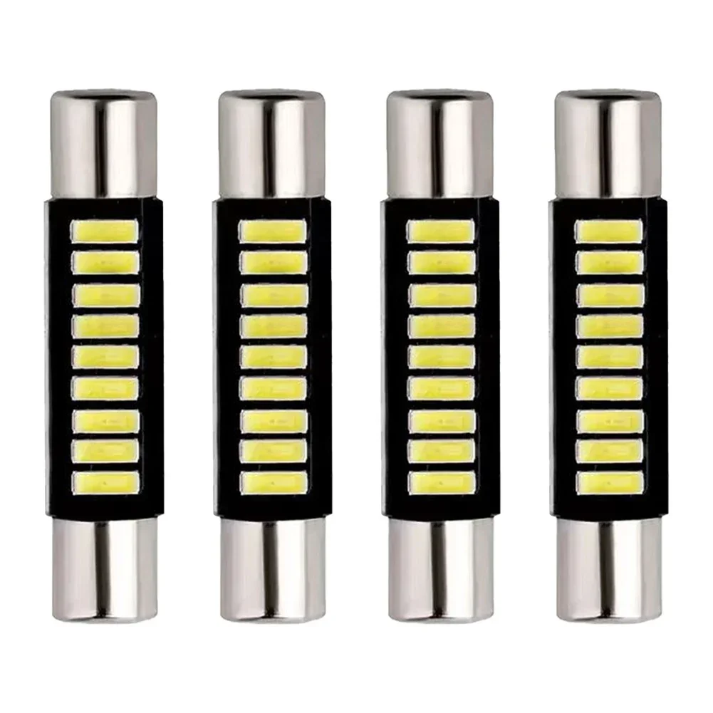4PCS T 6 4014 9SMD 29MM Festoon LED Car Auto Interior For Sun Visor Vanity Mirror Lights DC 12V Reading Light Accessories