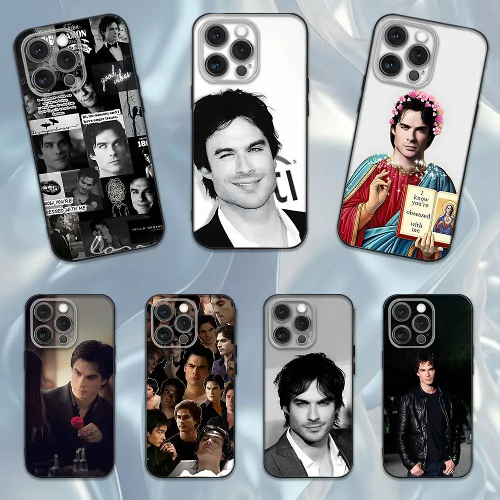 

D-Damon Salvatore Phone Case For iPhone 17,16,15,14,13,12,Pro,Max,Plus,E,SE4,Air,Mini Black Soft Box