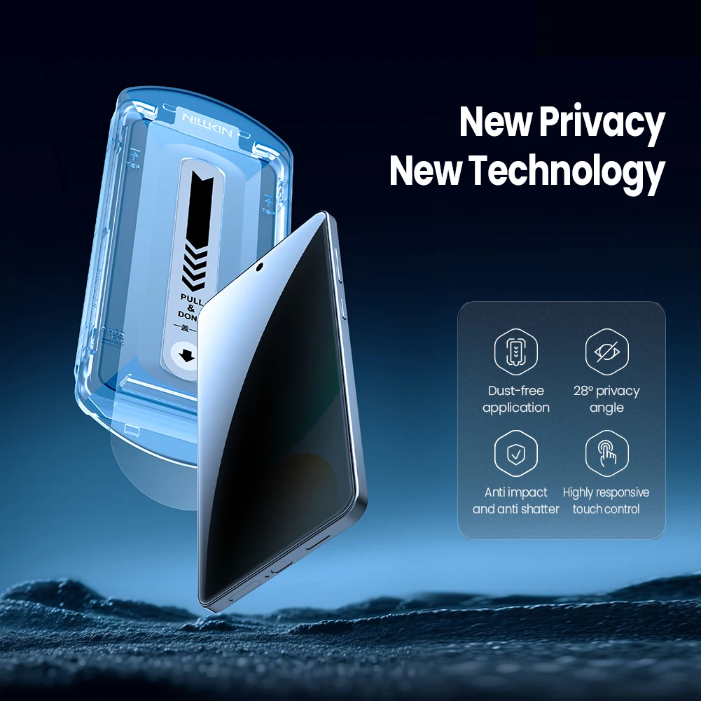 Nillkin สําหรับ Samsung Galaxy S25 Edge 6.7 "กระจกนิรภัยความเป็นส่วนตัวพร้อมเครื่องมือครอบคลุมเต็มรูปแบบ Anti-Reflection HD Glass สําหรับ s25 Edge