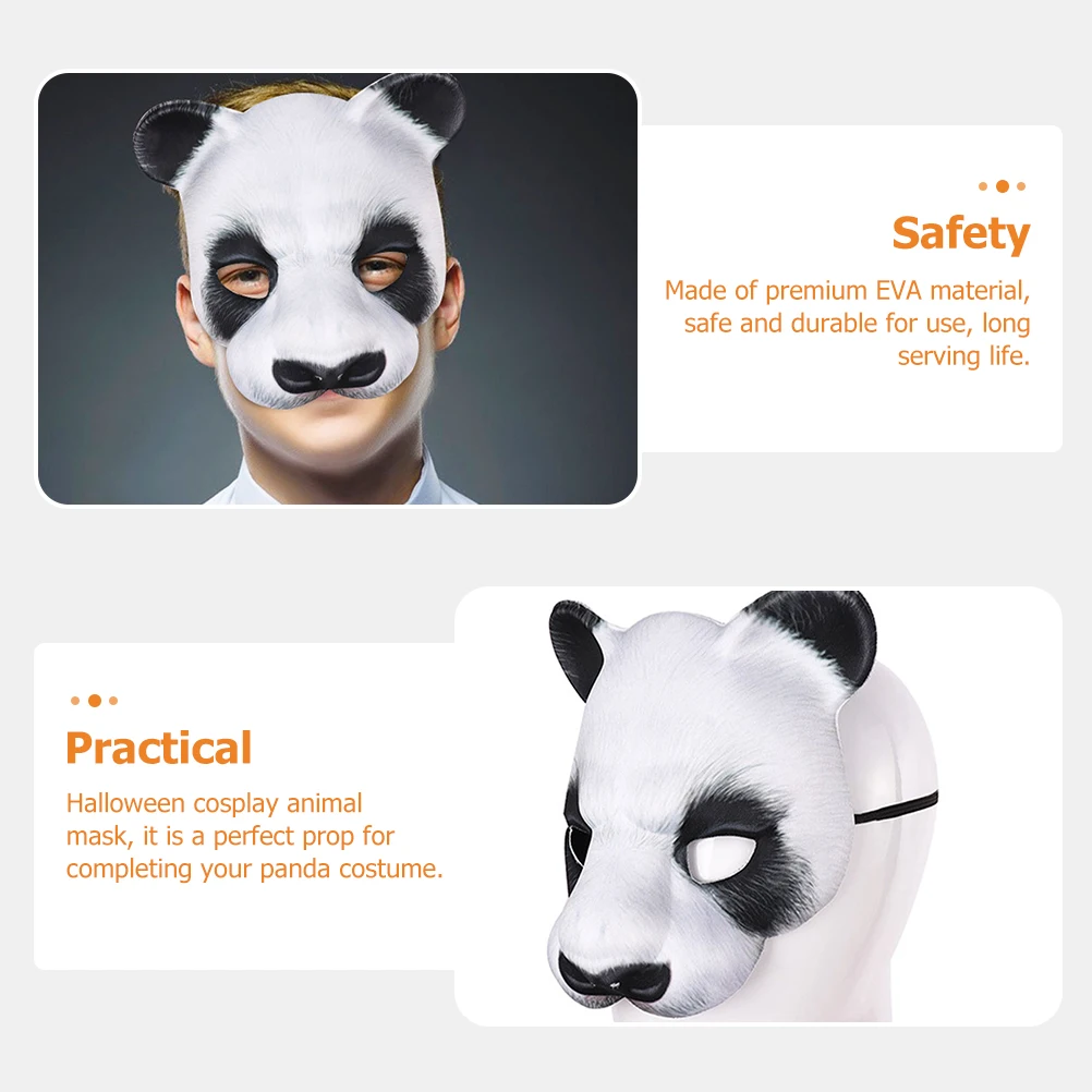 

Panda Mask Durable EVA Material Masquerade Masks for Adults Kids Halloween Costume Prop Animal Themes Festivals Parties Safe