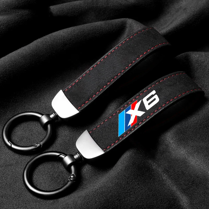 For BMW X1 X2 X3 X4 X5 X6 X7 GT E53 E70 E71 F25 E84 M New Luxury Women Men Suede Leather Car Keychain Key Chain Ring Accessories