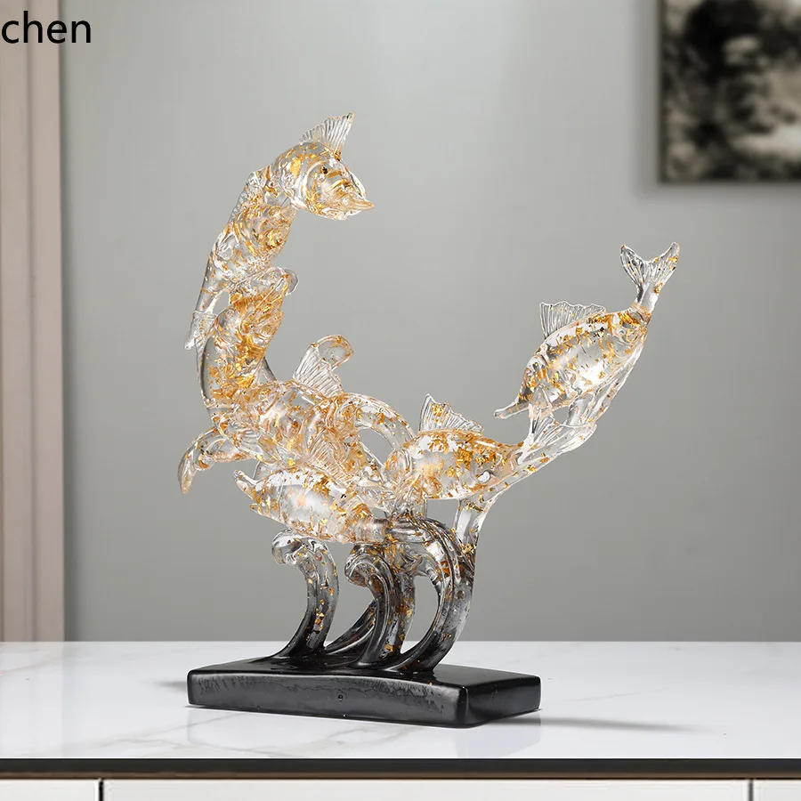 Ht  wine cabinet decoration soft furnishings home living room high-end tv crystal swordfish office