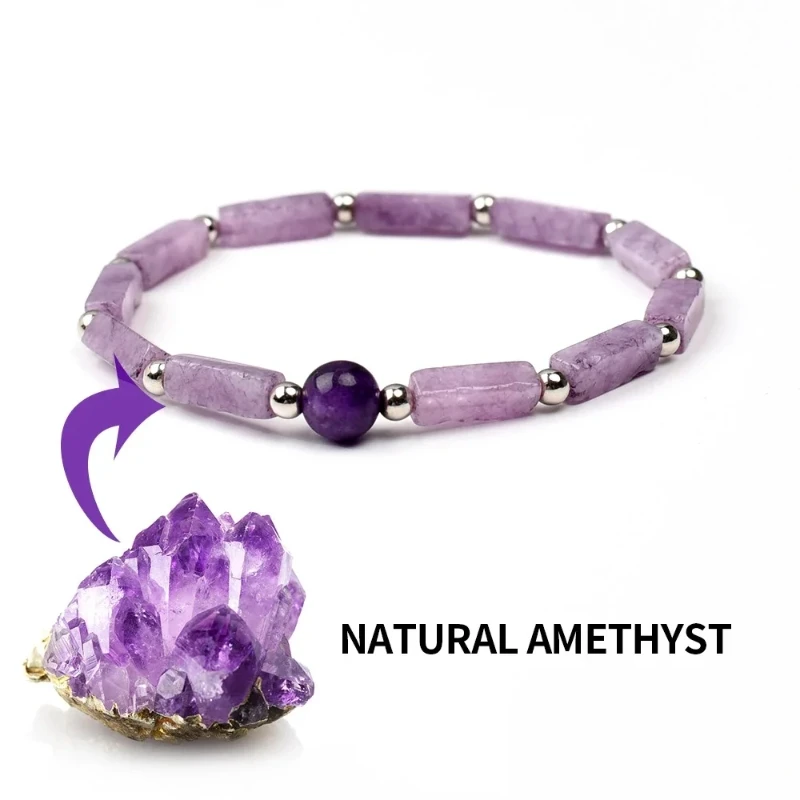 Natürliches Amethyst quadratisches Perlenarmband Amethyst Pixiu Zubehör Energiearmband