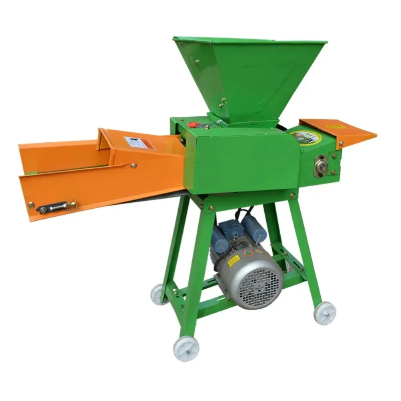 Two-phase Electric Dry and Wet Dual-use Small Hay Cutter Home Breeding Cattle and Sheep New Conveyor Belt Straw Straw Mower