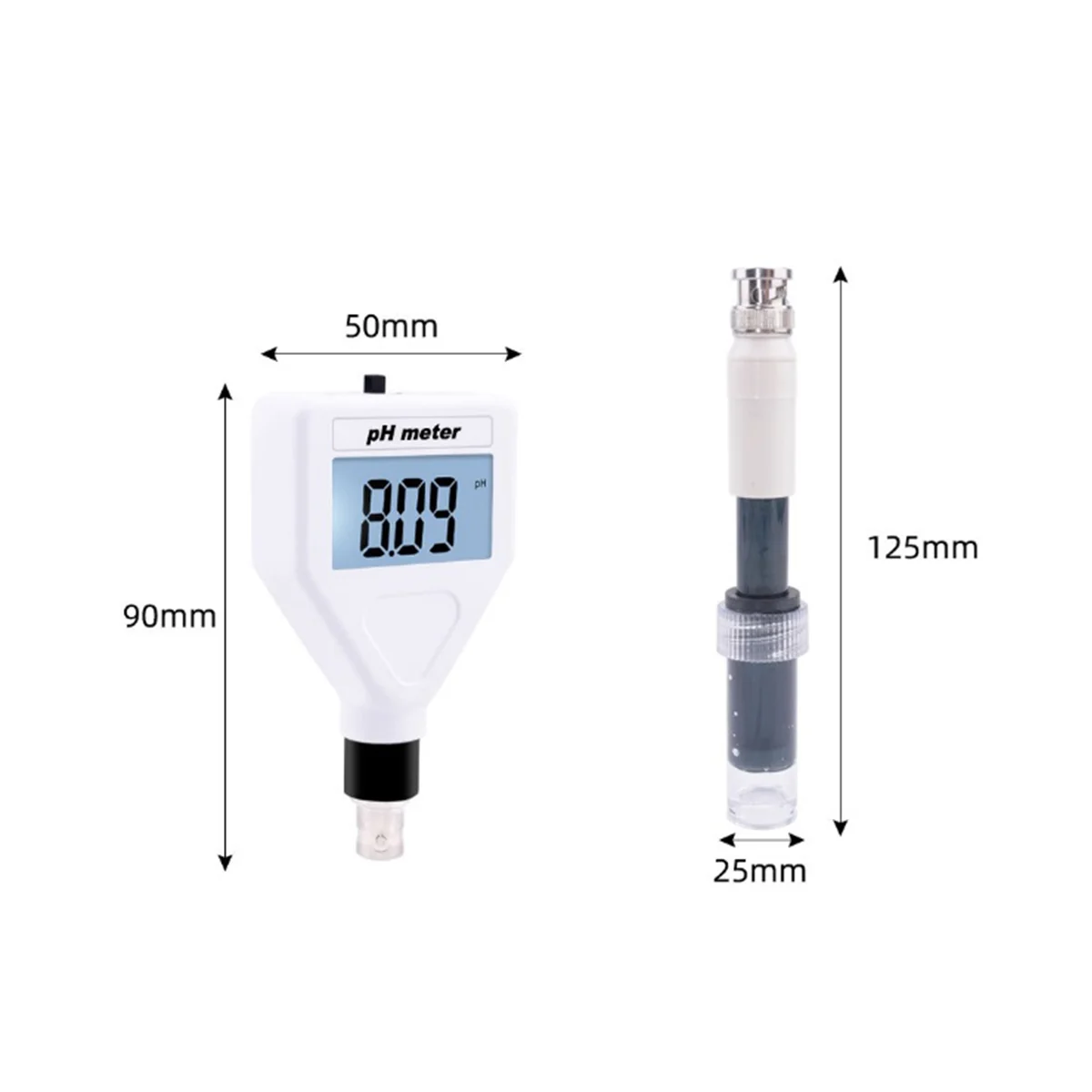 Digital PH Tester Meter -Acidity Meter PH Tester Soil Meter Tester with White Backlight for Cheese/Meat/Soil PH-98218