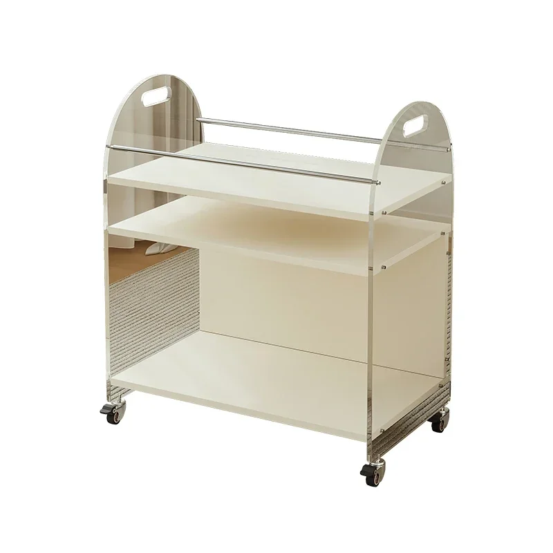 

Sofa side table removable living room small coffee table cream wind creative trolley