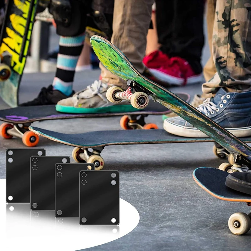 Rehausseurs de skateboard en caoutchouc souple, 8 pièces, 3mm/0.12 pouces