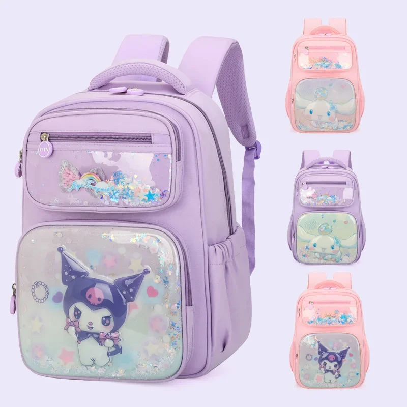 Sanrio Kulomi Cartoon Large Capacity Waterproof Girls Schoolbag Cute Jade Cinnamon Dog Ridge Protection Children's Backpack