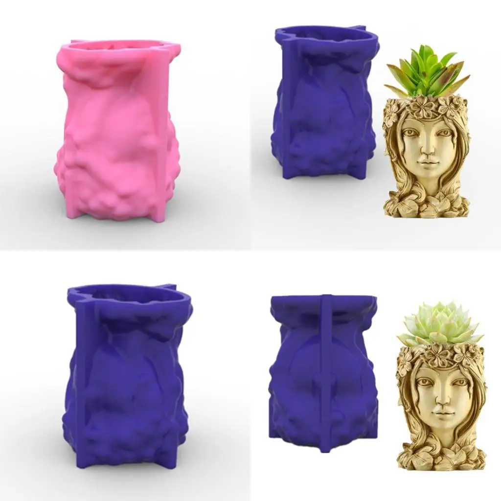 

J78F Геометрическая богиня гипсовые силиконовые формы для изготовления цветочного горшка с суккулентами