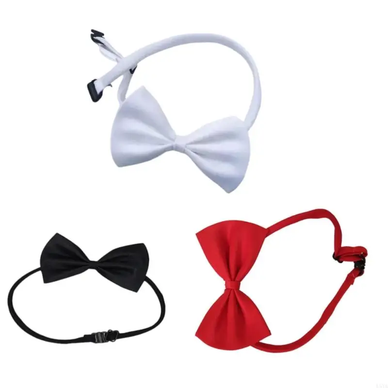 

L5YA Elastic Bowtie Combo Formal Uniform Neck Tie Party Neck Wear Fashion Accessories for Special Occasion Bartender Wear