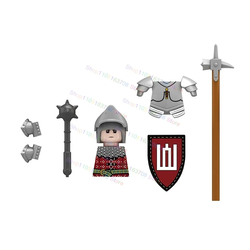 MOC Middle Ages Creative Armor Knights Hammer Accessory Helmet Axe Action Figures Building Blocks DIY Models Toys Gifts N335