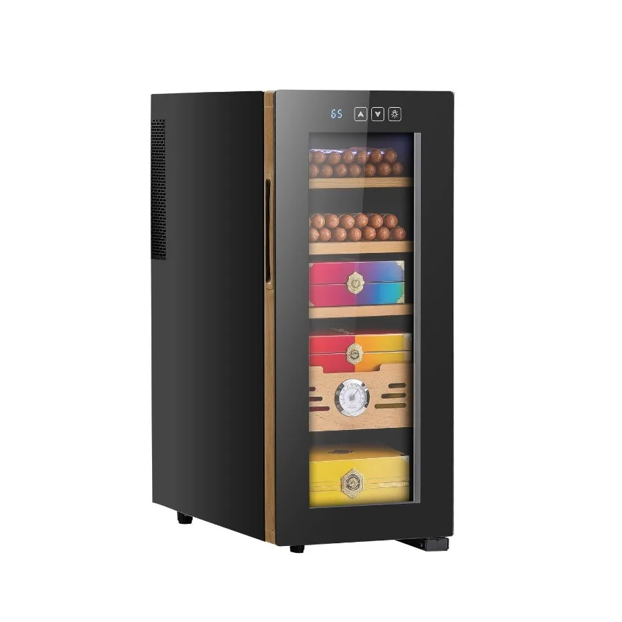 

Электрический хьюмидор, 33 л, 250 отсчетов Электрический шкаф для хьюмидора для сигар с контролем температуры охлаждения, полки из испанского кедра и