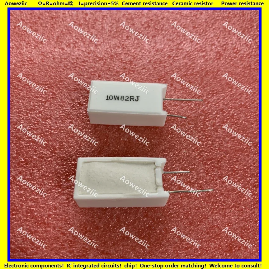 10 шт. 10W82RJ RX27-5 вертикальное сопротивление цемента 10 Вт 82 Ом 82R 82RJ 10W82R керамическое сопротивление точность 5% сопротивление мощности