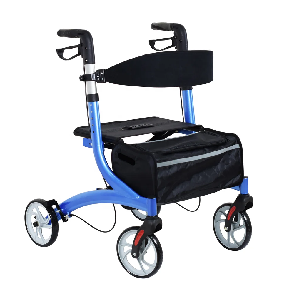 Bariatrischer Walker-Rollator aus Aluminium mit 4 Rädern und Sitz für ältere Menschen