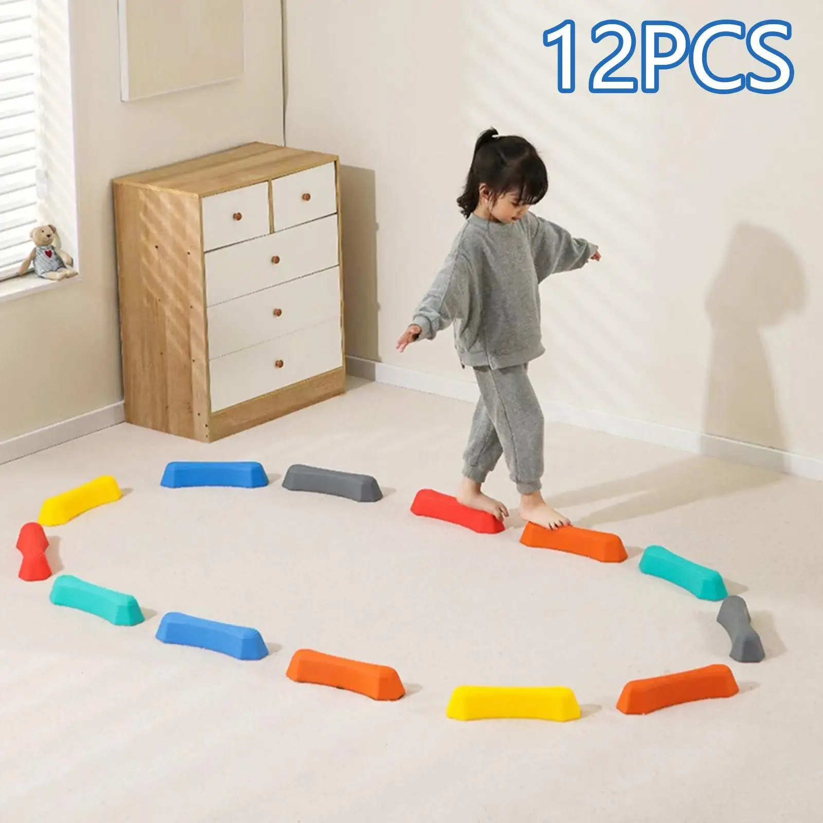 

Balance Stepping Stones Training Equipment Indoor Outdoor Anti Slip Coordination Game Sensory Play Toys for Ages 3-5 Boys Girls