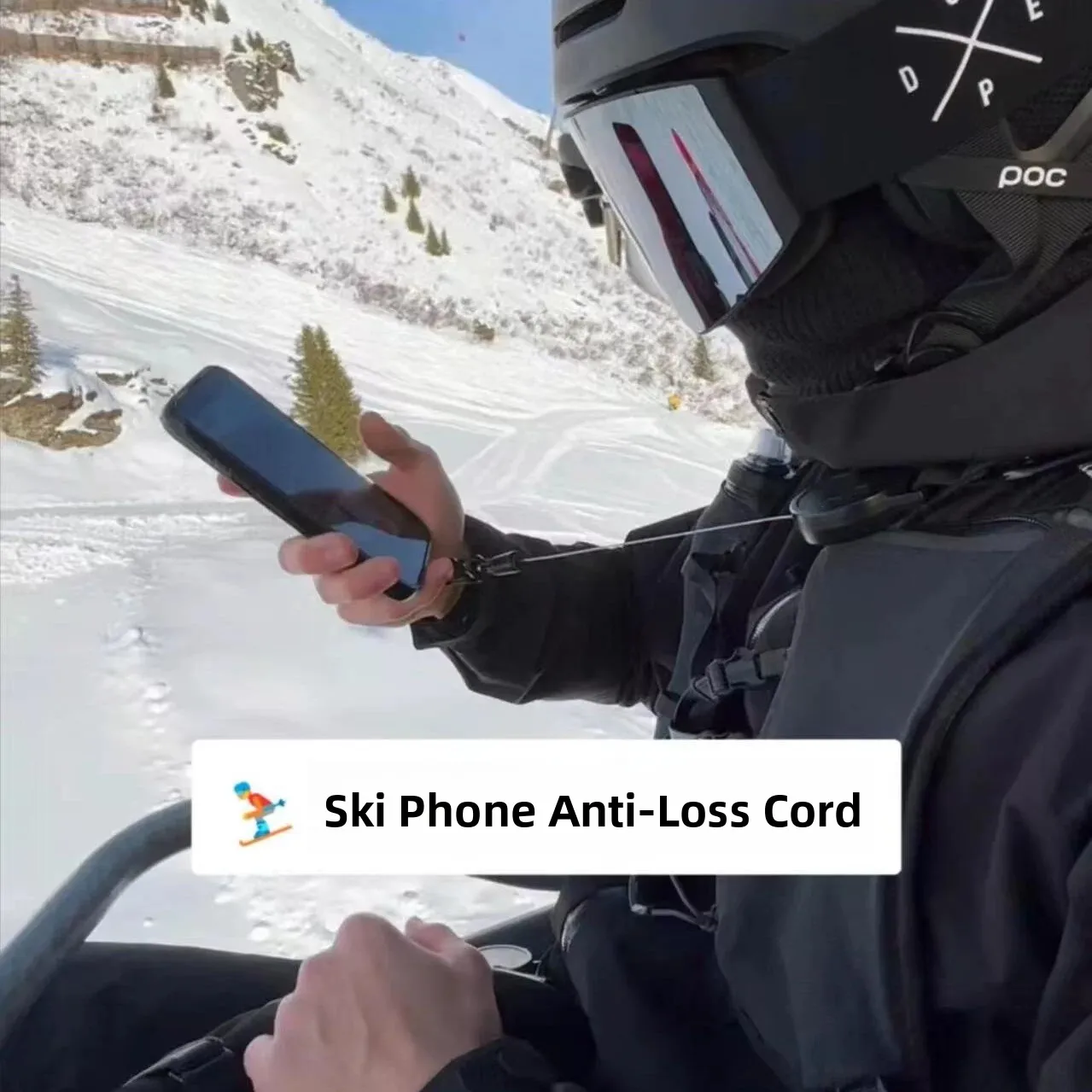 Portable Skiing Mobile Phone Anti-Theft Strap Creative Retractable Travel Outdoor Handy Phone Locator Device