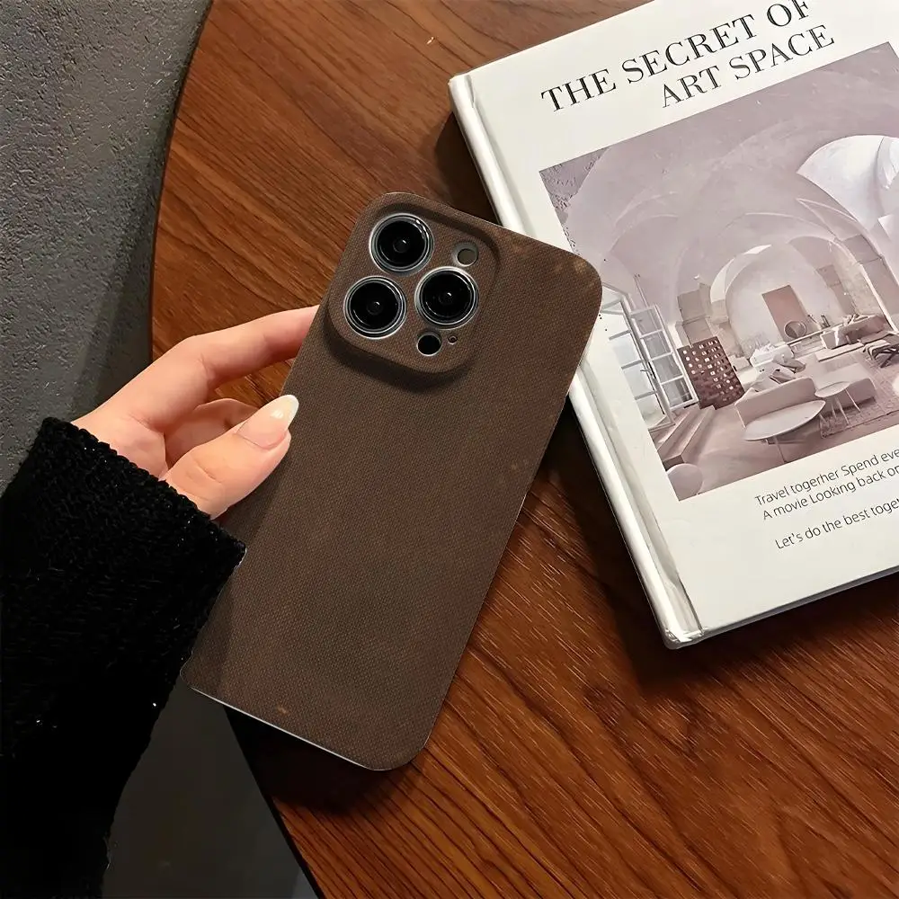 

Texture Phone Case Korean INS For IPhone 16 15 14 13 12 11 Pro Max Plus Luxury Fine Hole Liquid Film Soft Shell