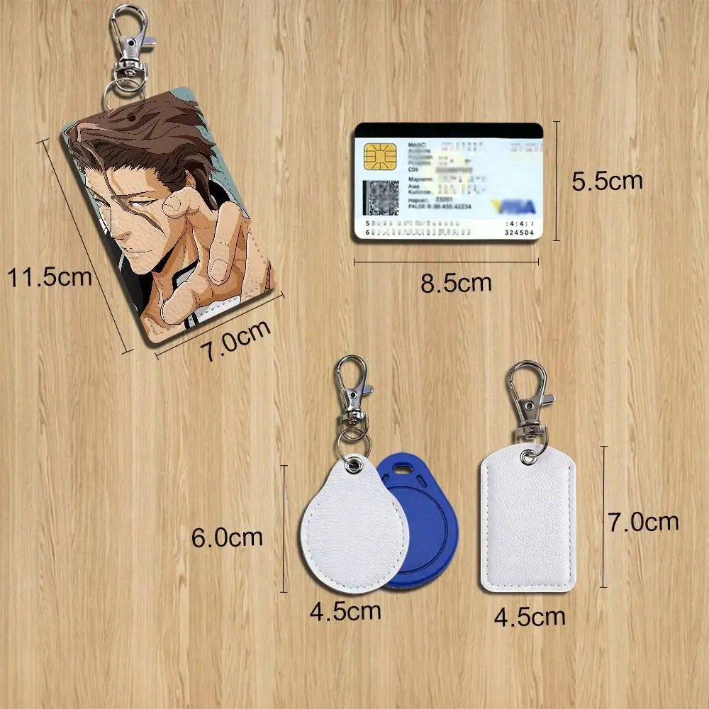 Sosuke Aizen Kurosaki Ichigo Bleach Card Holder Keychain Key Ring Door Lock Access Protective Case For Security Gift