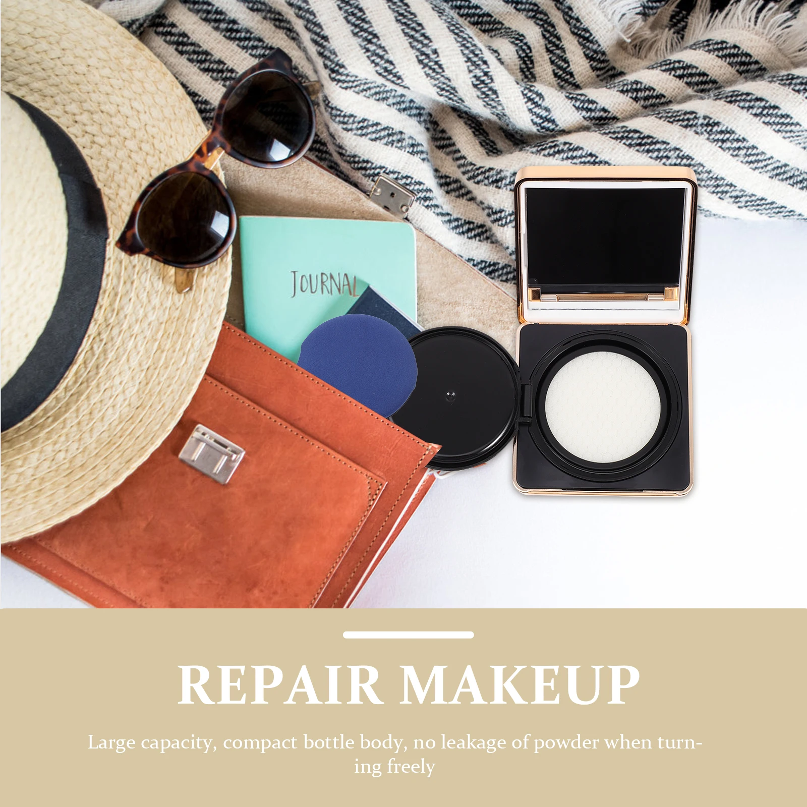 

Plastic Cushion Compact Box Puff Case Portable Makeup Foundation Container Durable Cream Storage Lightweight