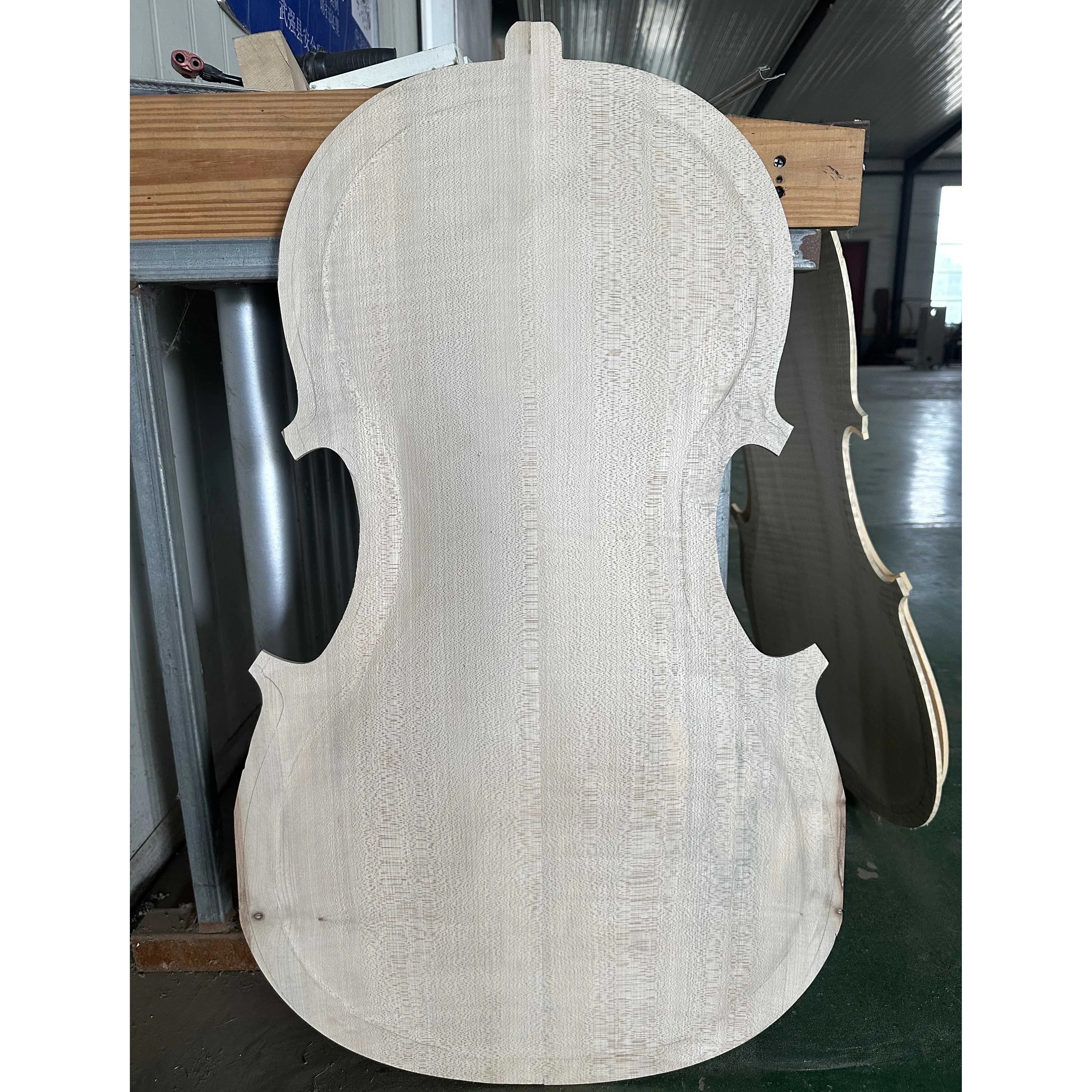 Handcarved 1 piece of material for 4/4 cello production, used for unfinished maple cello components