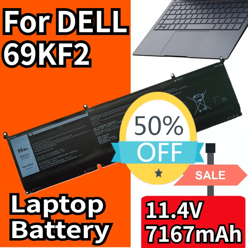 

New 69KF2 for DELL XPS 15 9500 9510 9530 Precision 5550 5560 G15 5511 5520 5515 5521 G7 15 7500 P91F P87F