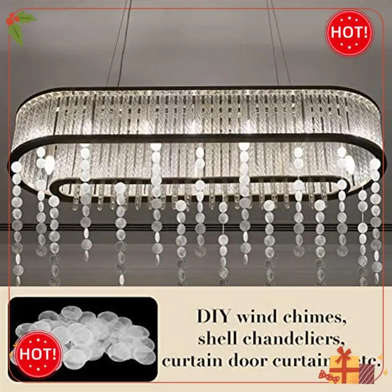 ABLE-100Pcs قذائف مستديرة قلادة شماعات 2 حفرة DIY بها بنفسك صنع المجوهرات قلادة جالبة للحظ هدية اكسسوارات الديكور 50 مللي متر