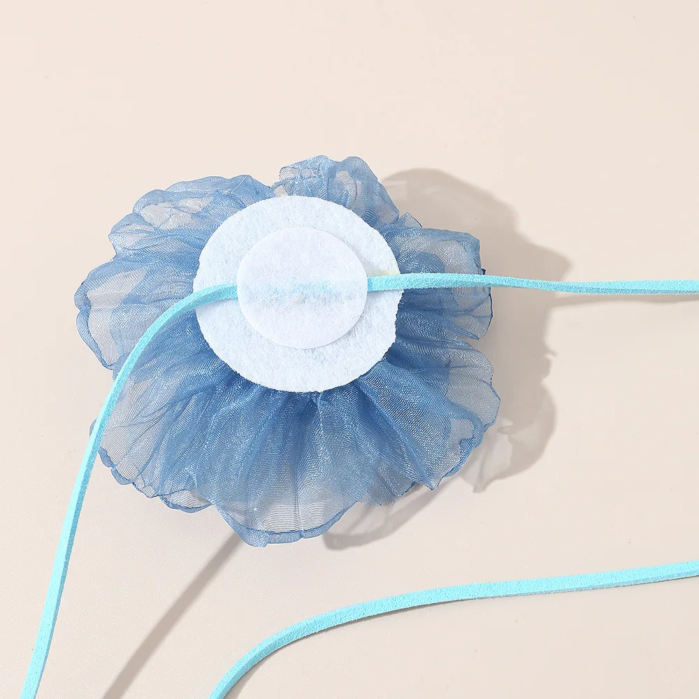 Wax Line Rope Flower Necklace new Elegant Y2K Hand-tied Necklaces Large Flower Choker