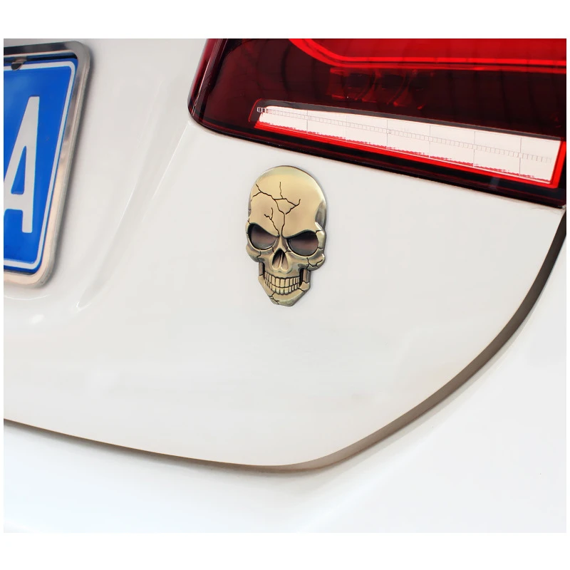 1Pcs Fashion 3D Demon Skull Zinc Alloy Metal Car Sticker for Car Motorcycle Logo Skull Emblem Badge Car Styling Stickers