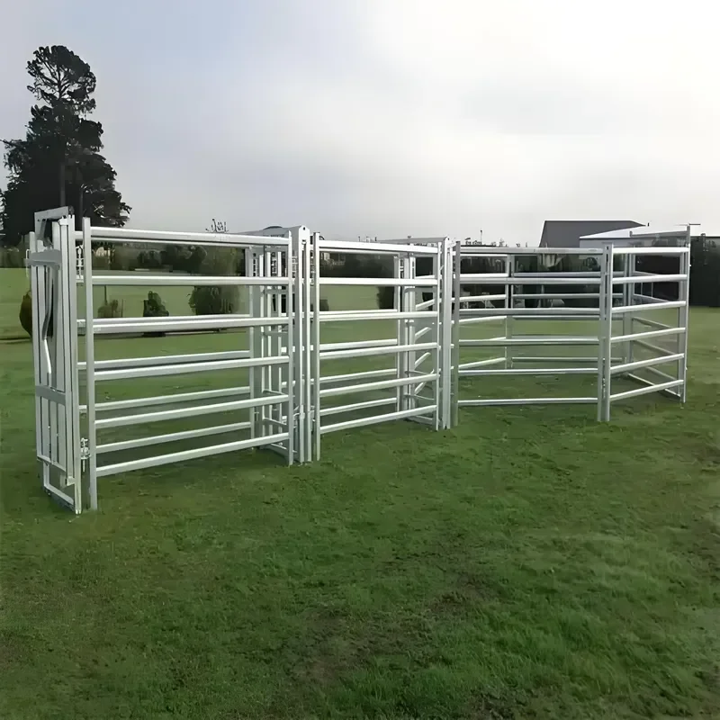6 Feet High Corral Panel for Cattle Livestock Metal Frame with Galvanized Finish Zinc Surface Heat Treated Wood Farm Yard