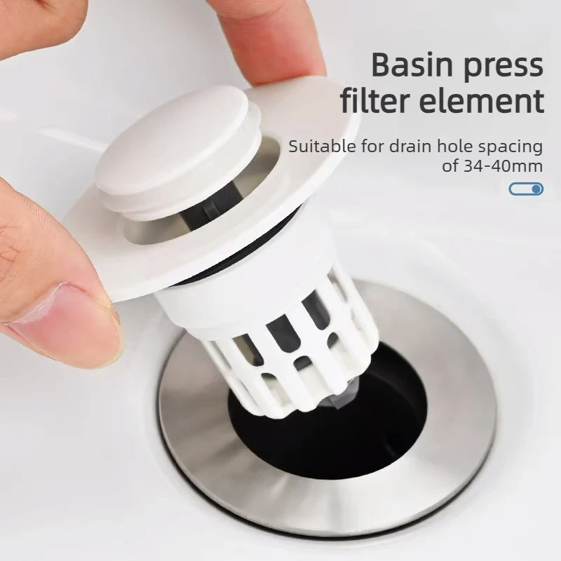 

Всплывающая заглушка для раковины в ванной комнате с прыгающим сердечником, сливной фильтр для сливного фильтра для умывальника, аксессуар для слива раковины с защитой от засорения