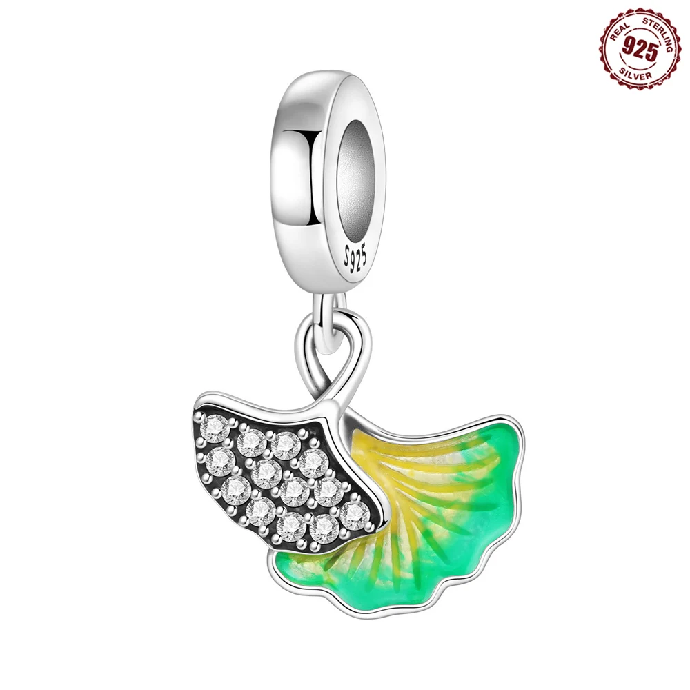 

925 Sterling Silver Ginkgo Leaf Pendant Hypoallergenic Earrings Classic Style Party Wear Women Valentine'S Mother'S Day Gift