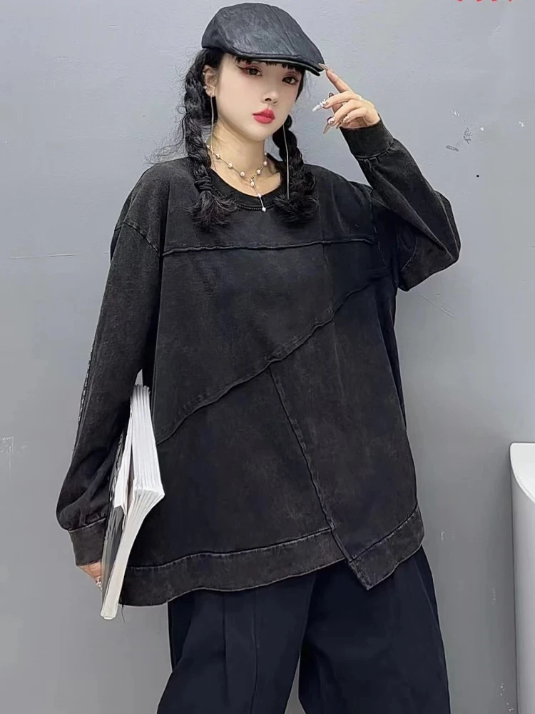 Amax luluE 2024 المرأة الصيف موضة خمر تي شيرت فضفاض التطريز س الرقبة الملابس السيدات الفاخرة الترفيه الكلاسيكية ملابس علوية من القطن #6