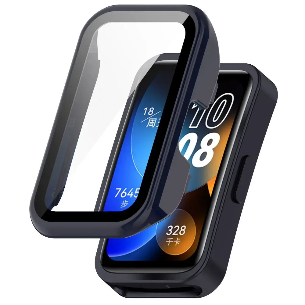 Hard Full Coverage Shell PC Shell Case Tempered Cover Screen Protector For Huawei Band 8