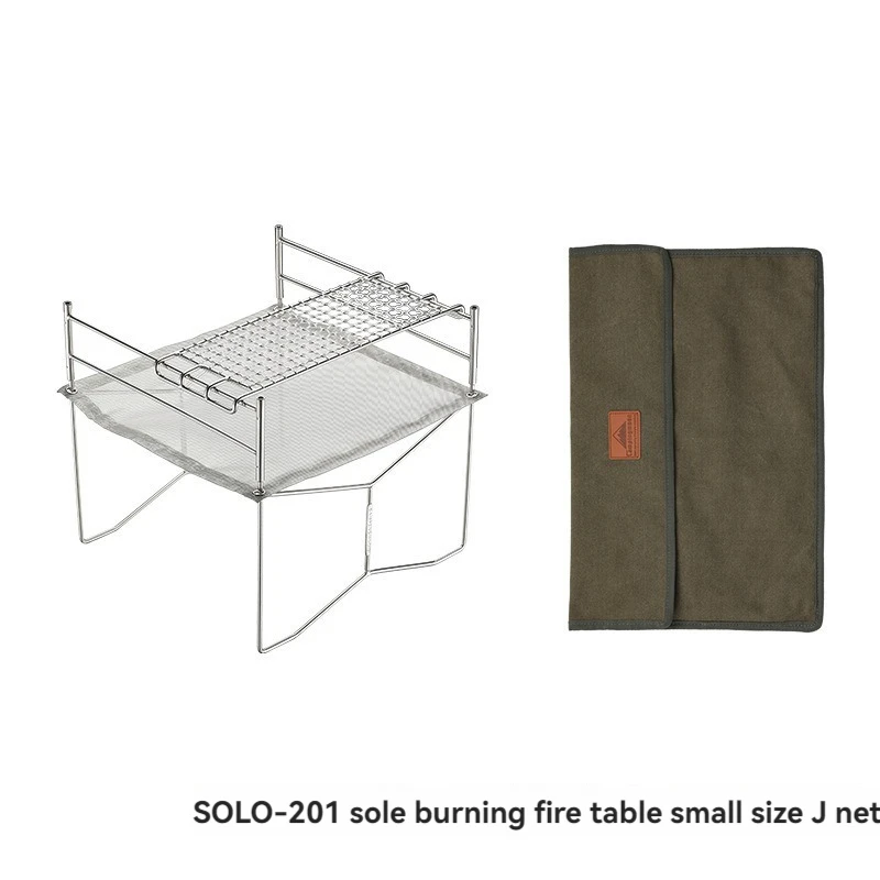 CAMPINGMOON SOLO-201 منصة صغيرة من الفولاذ المقاوم للصدأ لحرق الشتاء J شبكة قابلة للطي فرن محمول شبكة شواء #1
