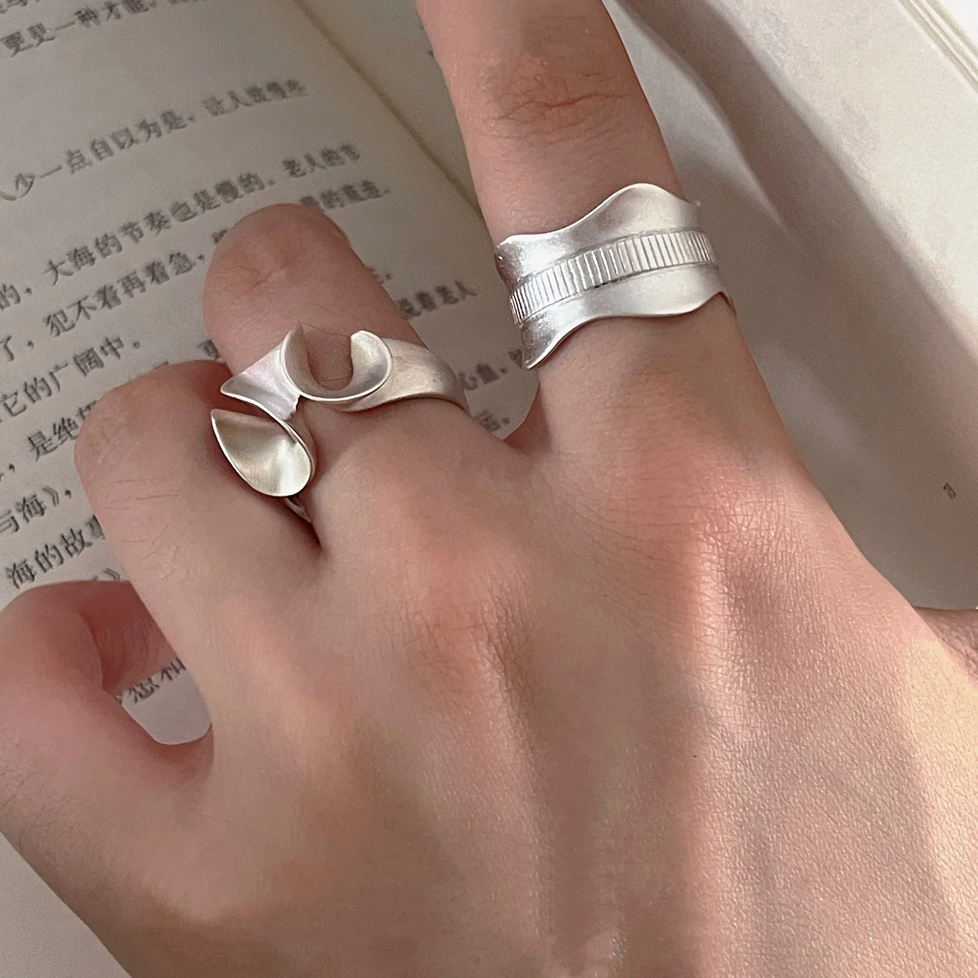 XIYANIKE Hip Hop Irregular Twist Cuff Finger Rings For Women Girl Punk Fashion New Jewelry Friend Gift Party Anillos Mujer