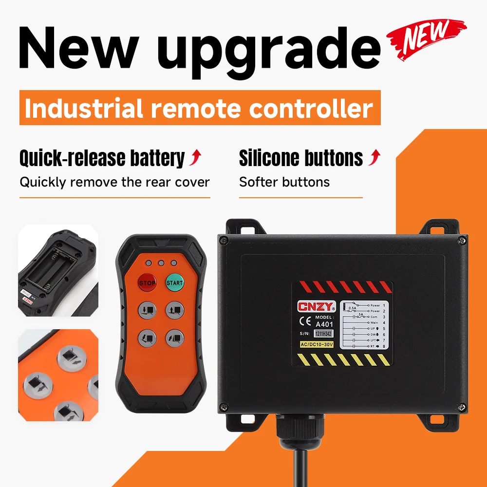 A400 4 Buttons Single Speed Industrial Wireless Radio Crane Remote Control Switches Winches Hoist Track Crane Lift Control