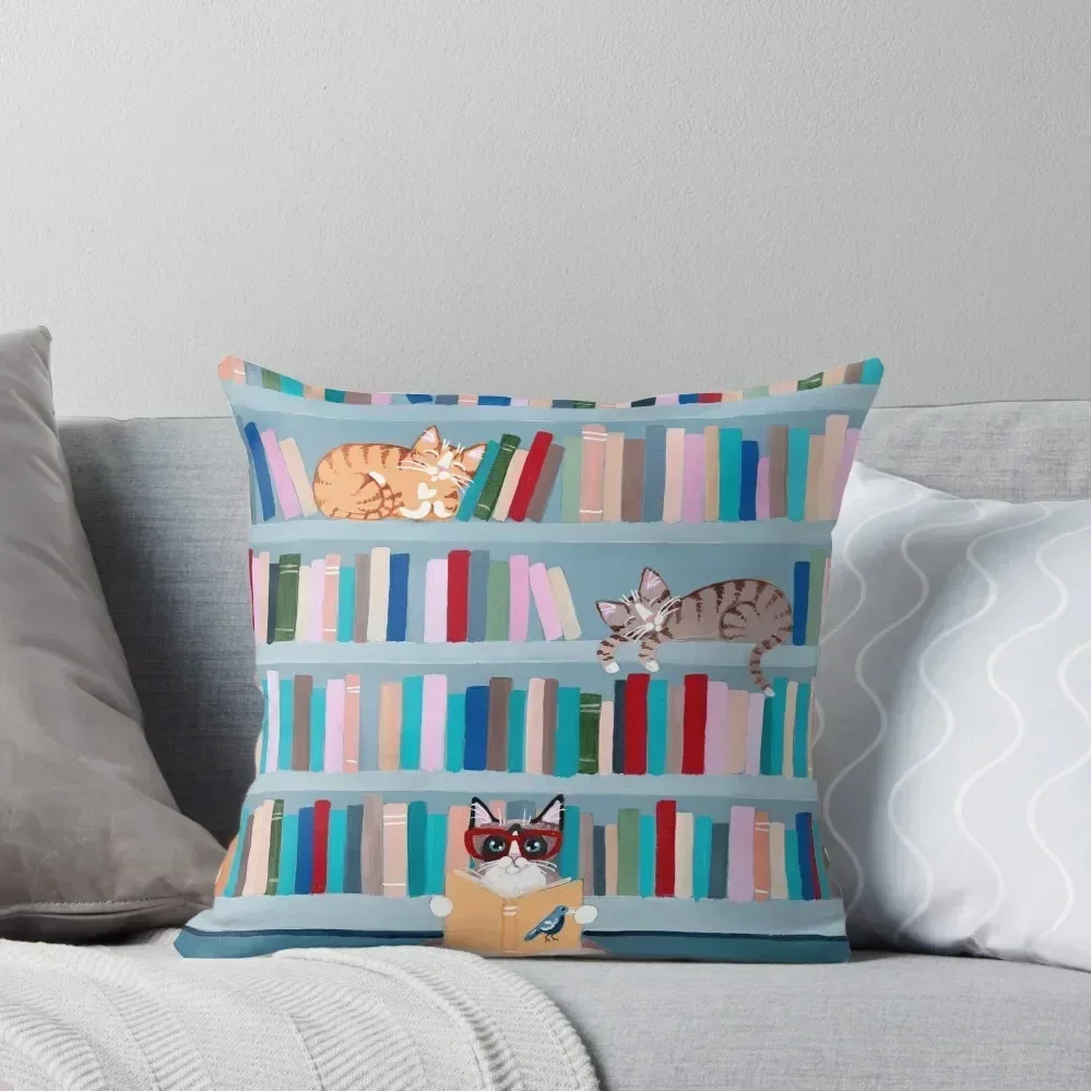 

Cats in the Library Throw Pillow Pillow Case Cushions For Children pillow